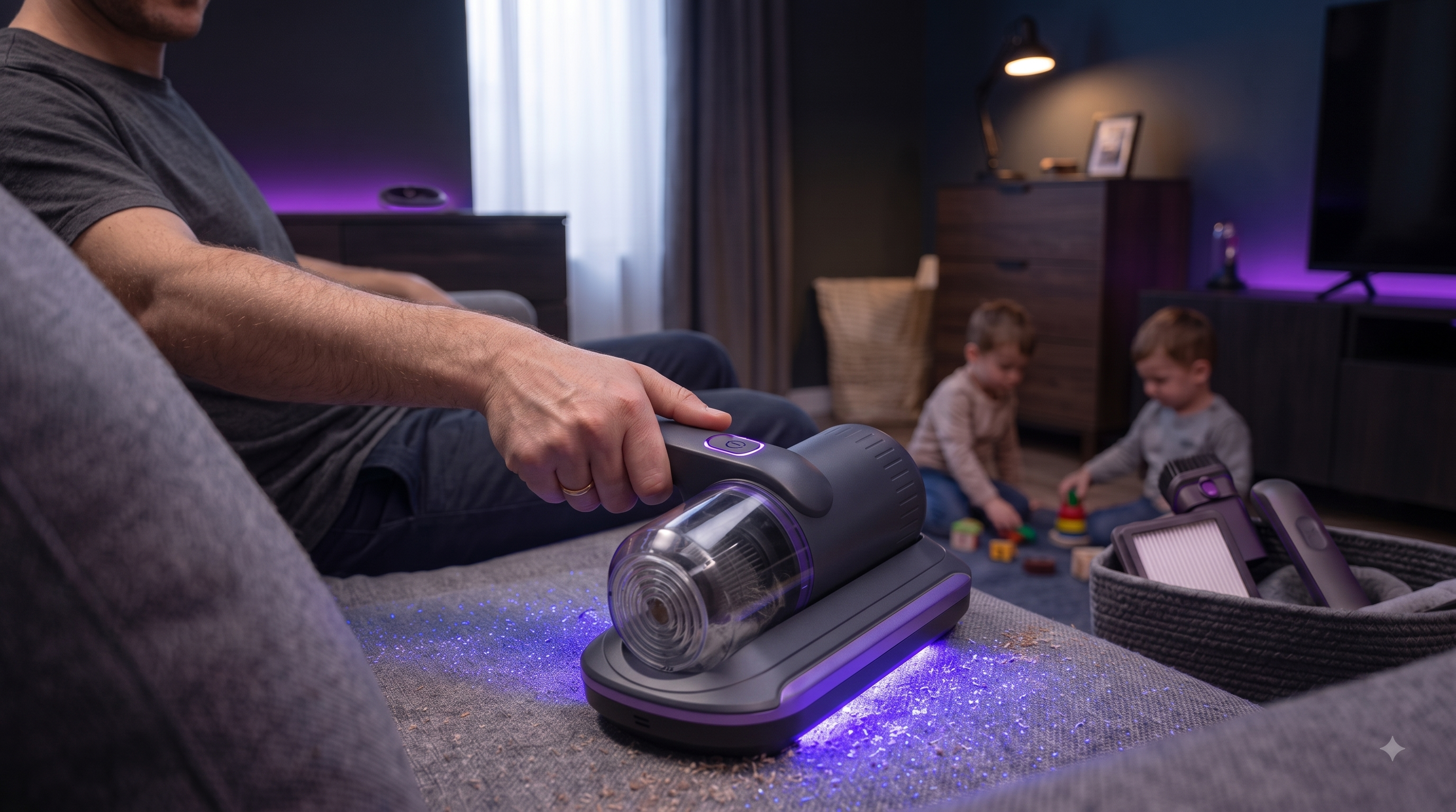 Cleaning a mattress in a family bedroom