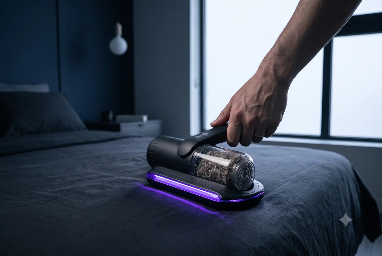 PureBed UV Pro being used on a bed at home