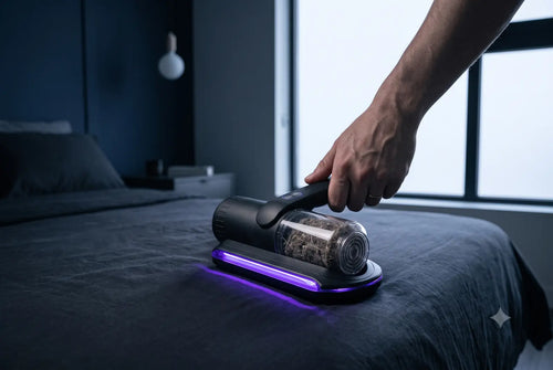 PureBed UV Pro being used on a bed at home